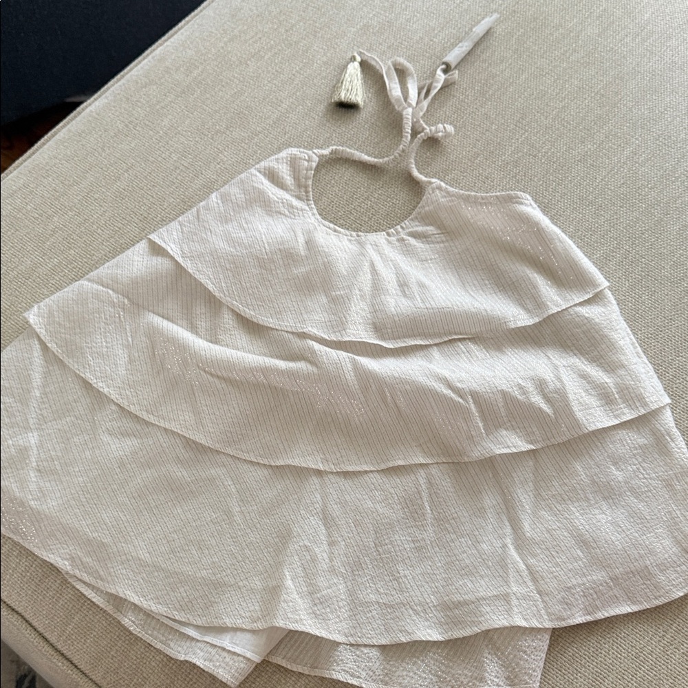 Kids Cream Sleeveless Blouse